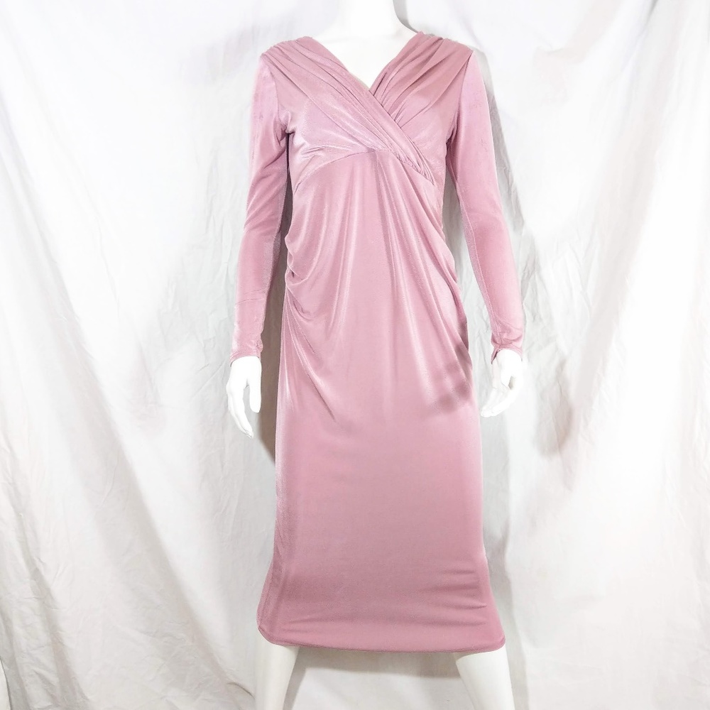 NWT Missguided Mauve Midi Long-Sleeved Dress